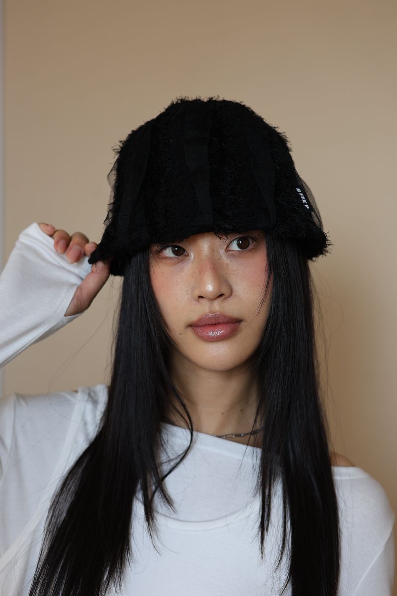 lace beanie_black
