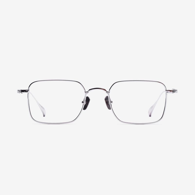 Knouun Square titanium glasses CODE. 102. D Silver
