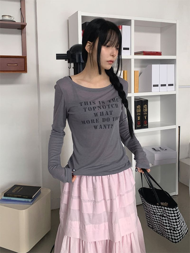 WIDE-NECK PRINTED LONG SLEEVE (3C)