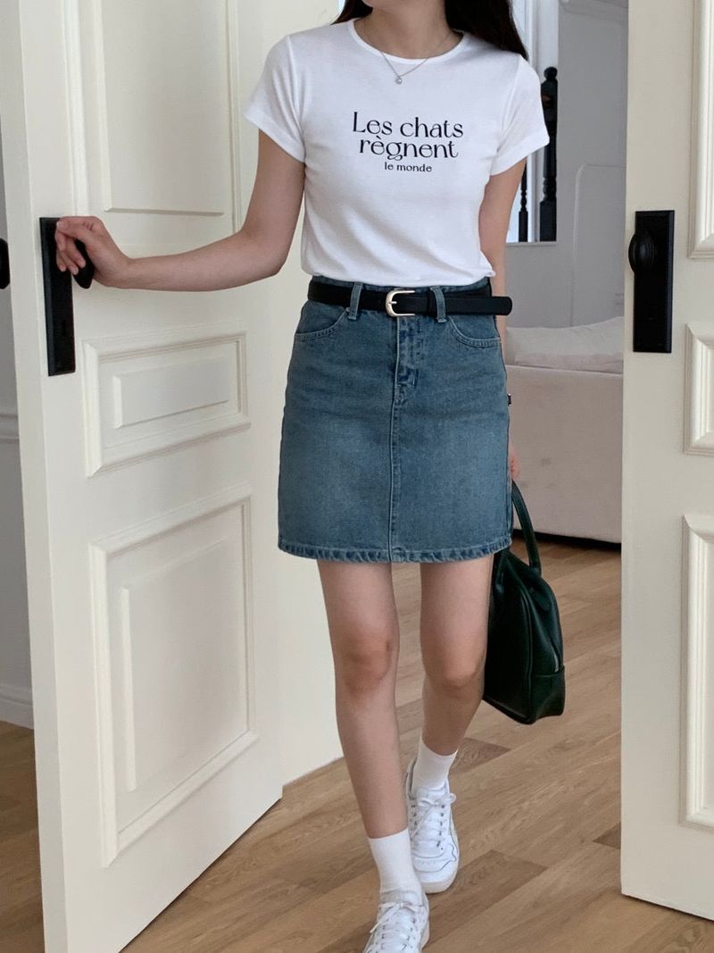 LES CHATS LETTERING T-SHIRT WHITE