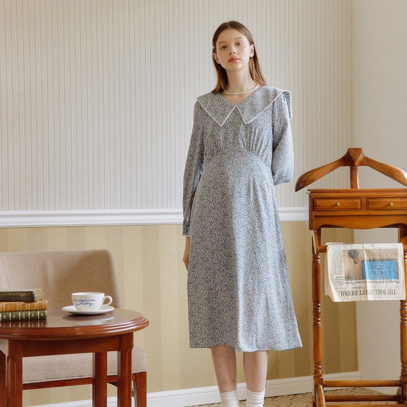 yuppe(ヤッピー)の「ビッグカラーワンピース / BIG COLLAR ONEPIECE_SKY BLUE(Dresses)」