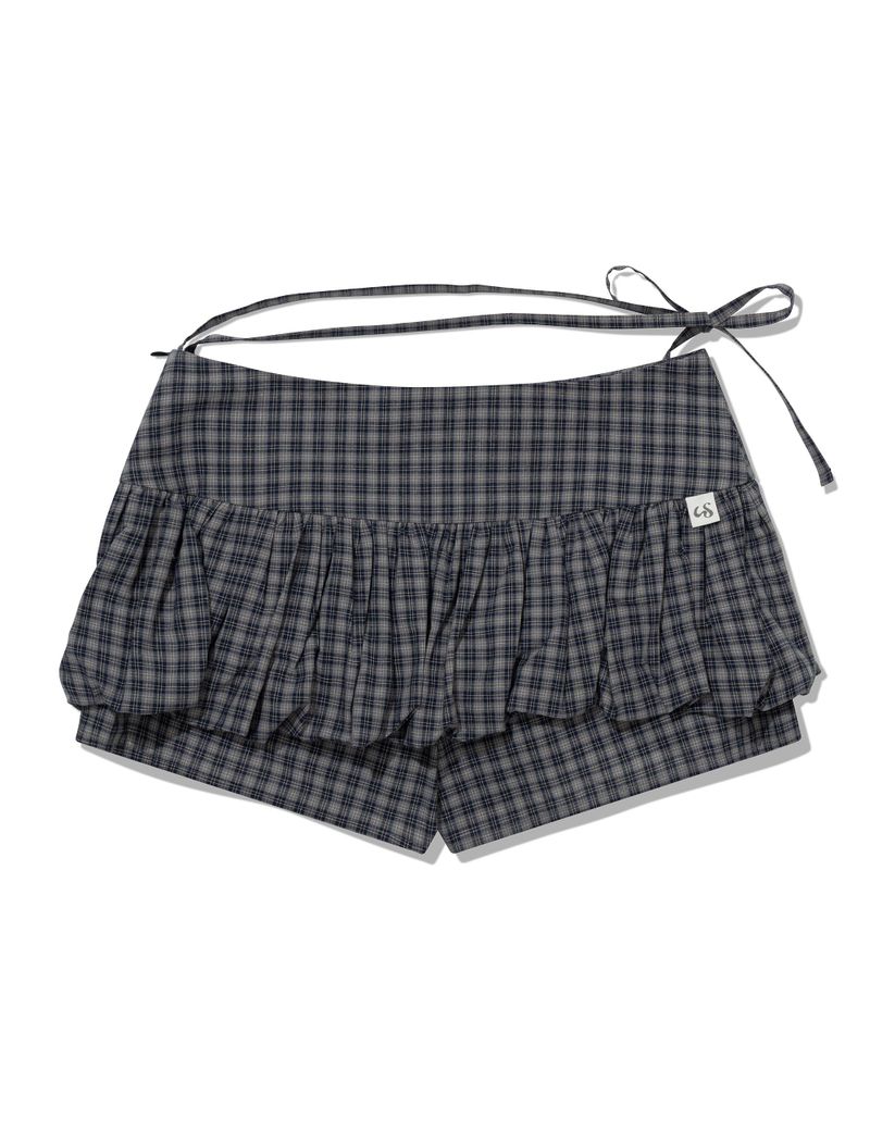 CHECKERED PUMPKIN SKIRT PANTS(NAVY)