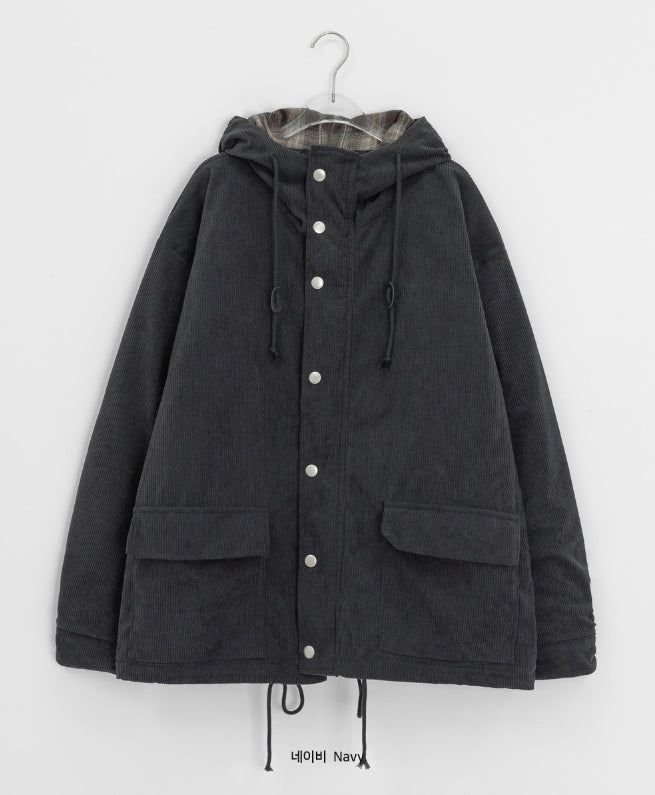 Harvey Corduroy Quilted Hood Jumper