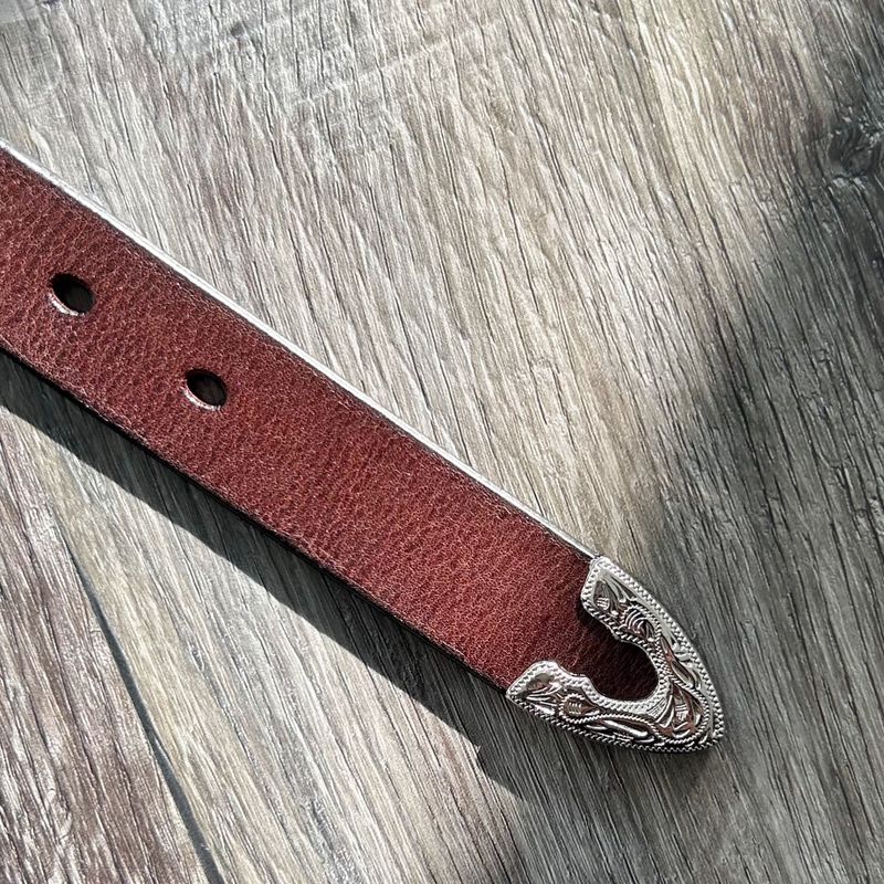 Burgundy Engraved Belt
