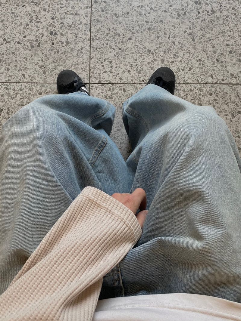 Brush denim balloon pants 2C