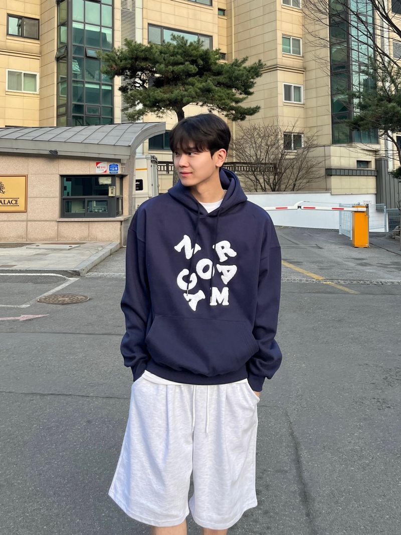 Alphabet embroidered Hooded