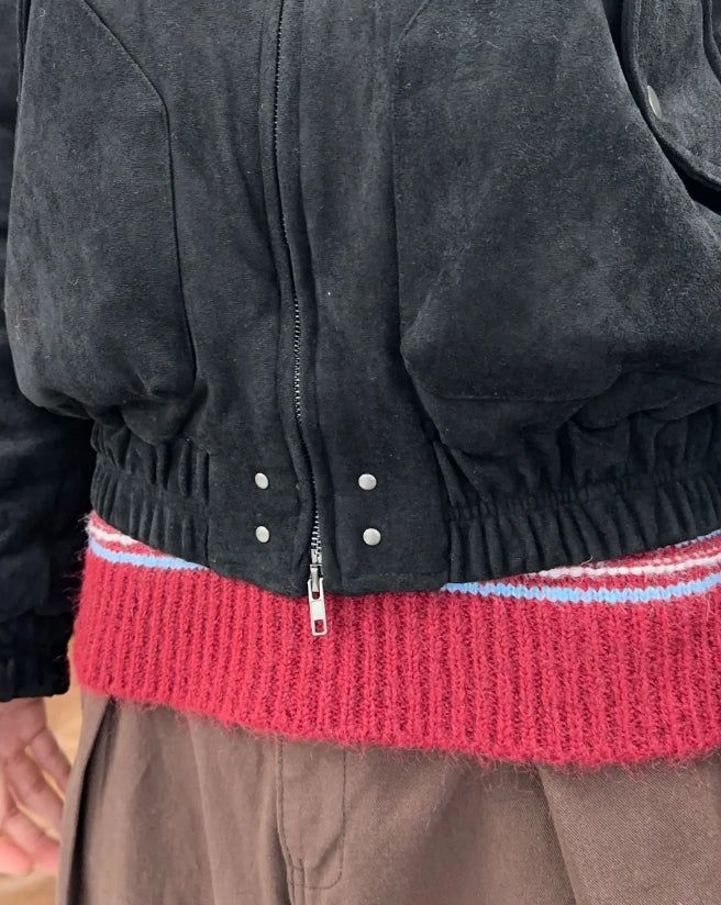 Rica Suede Quilted Flight Jumper