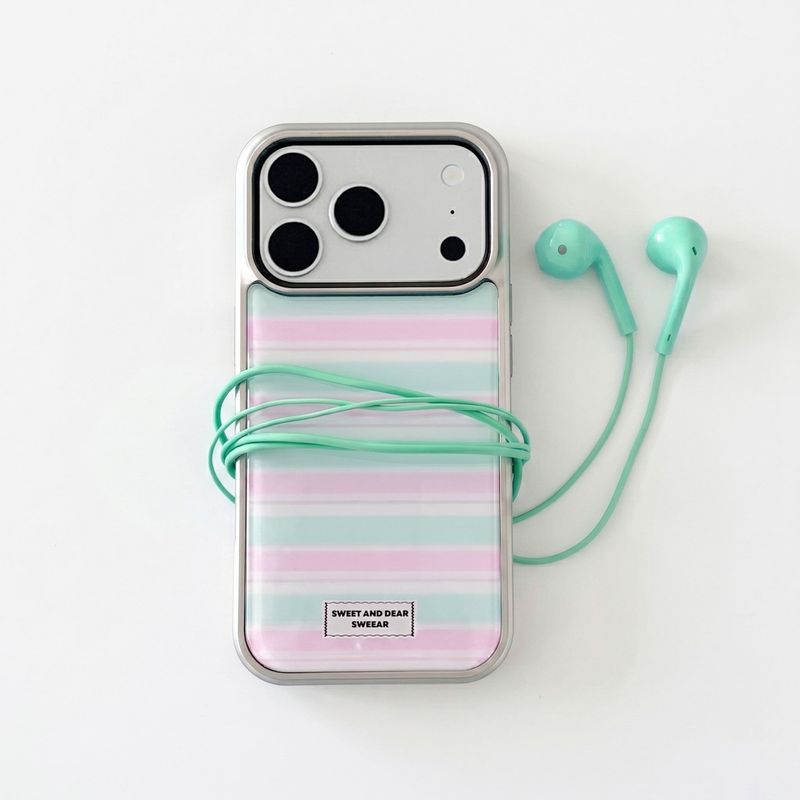 SWEEAR（スウィア）の「クラウドストライプ (PINK&MINT)（スマホグッズ/小物）」