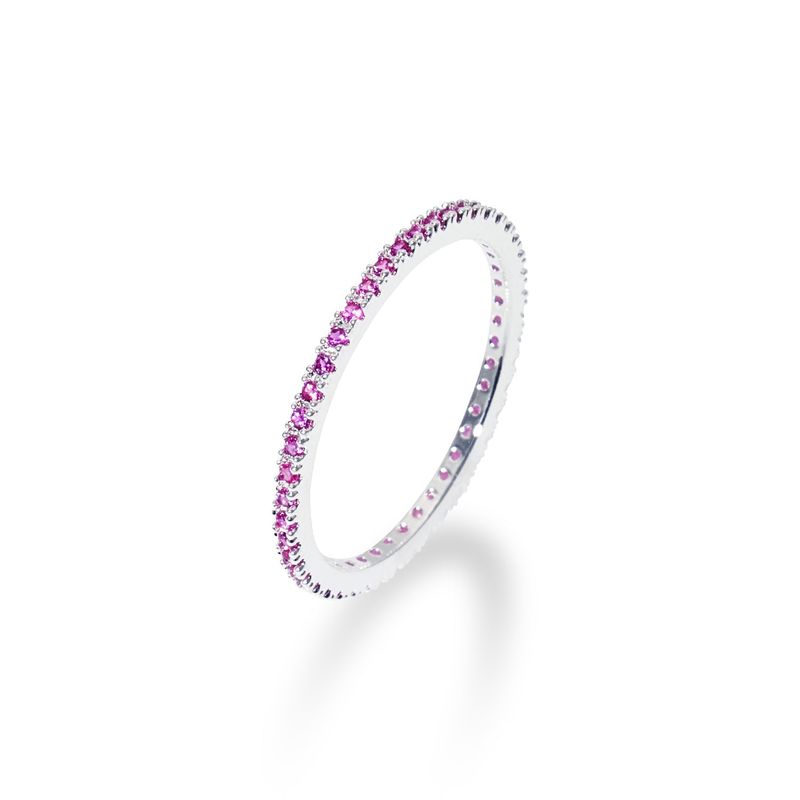 [S925] 1MM Ruby Tennis Rilng (silver)