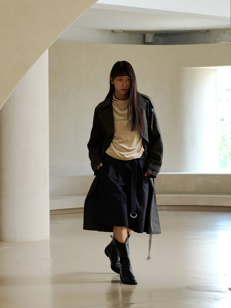 SUEDE LONG TRENCH COAT