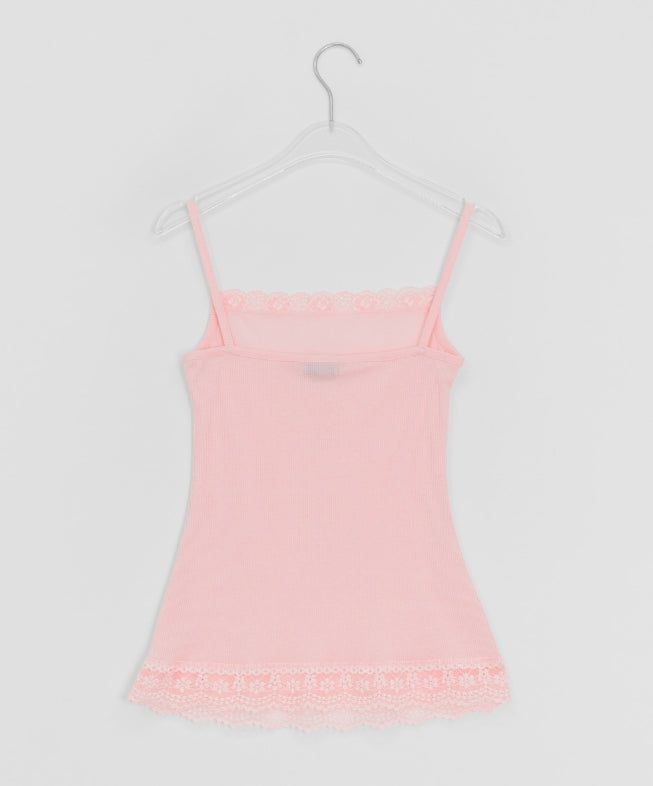 Yoka Lace Ribbed Layered String Sleeveless