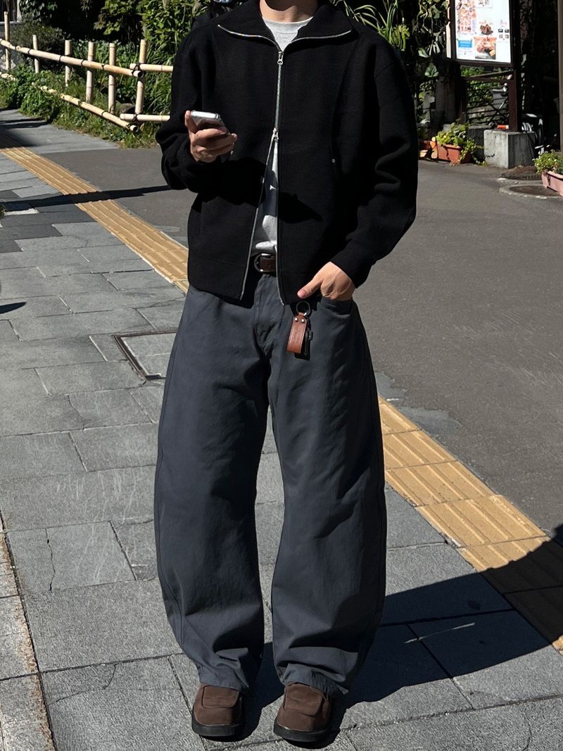 Neutral Triple-Stitch Cotton Pants (2 Colors)