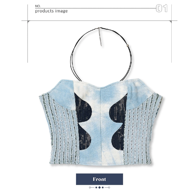 DENIM CORSET TUBE TOP_LIGHT BLUE