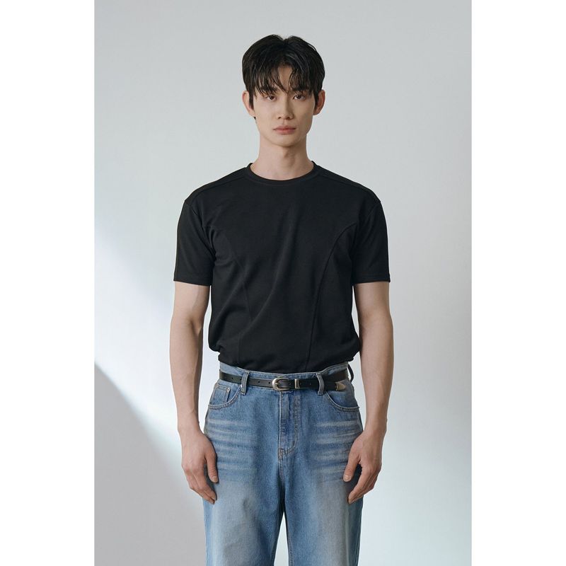 LAURANTSEOUL（ローラントソウル）の「[Muscle fit] Cool curve half t-shirts(Black)（Tops）」
