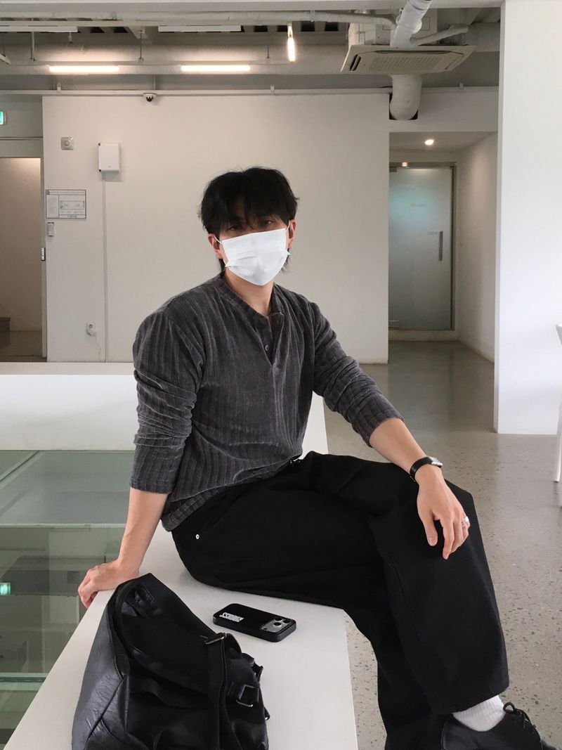Rust Henry Neck Long Sleeve Knit 2C