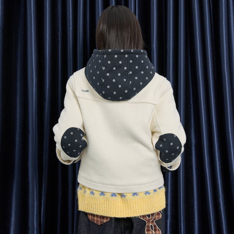 Dot Duffle Crop Coat