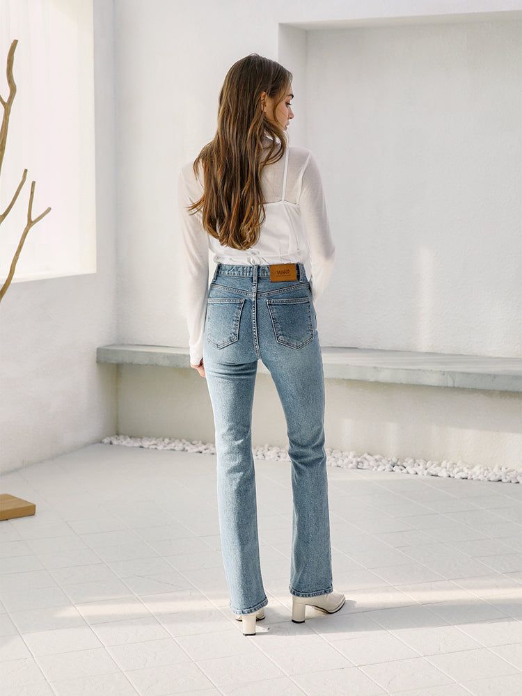 W52 LONG SEMI BOOTS CUT DENIM PANTS_LIGHT BLUE