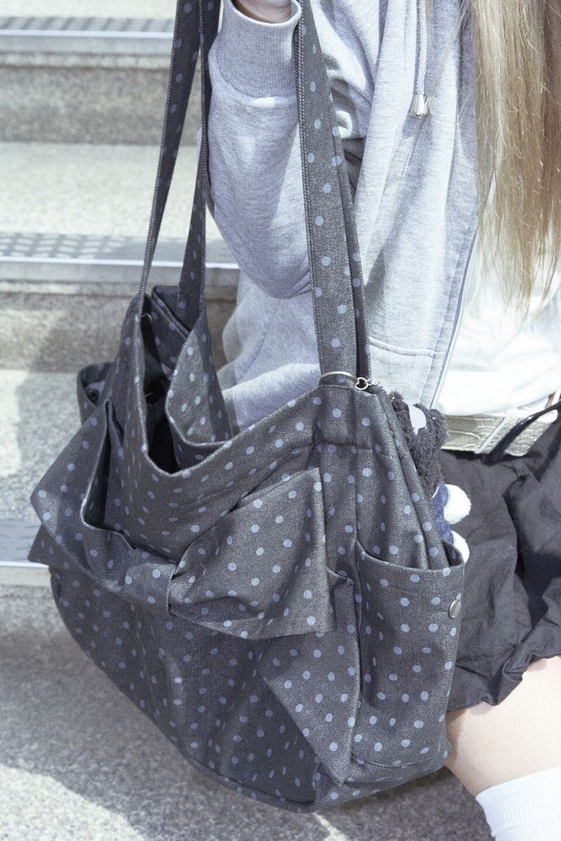 Ribbon bag (Dot-black)