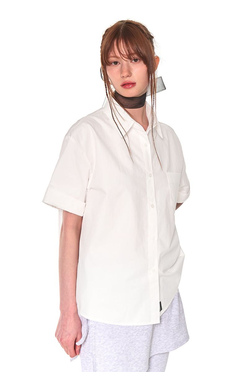HALF COTTON OVERFIT SHIRTS (WHITE)