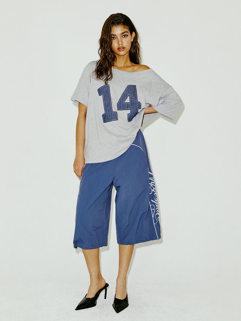 NYXX(エヌワイエックスエックス)の「 14 DENIM OFF SHOULDER TEE GREY(Tops)」