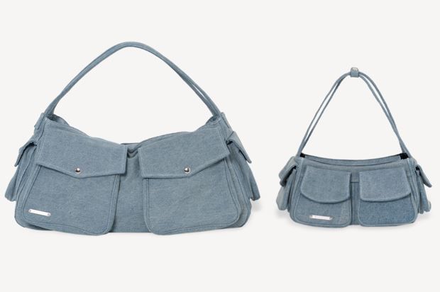 OUT POCKET BOSTON BAG DENIM LARGE