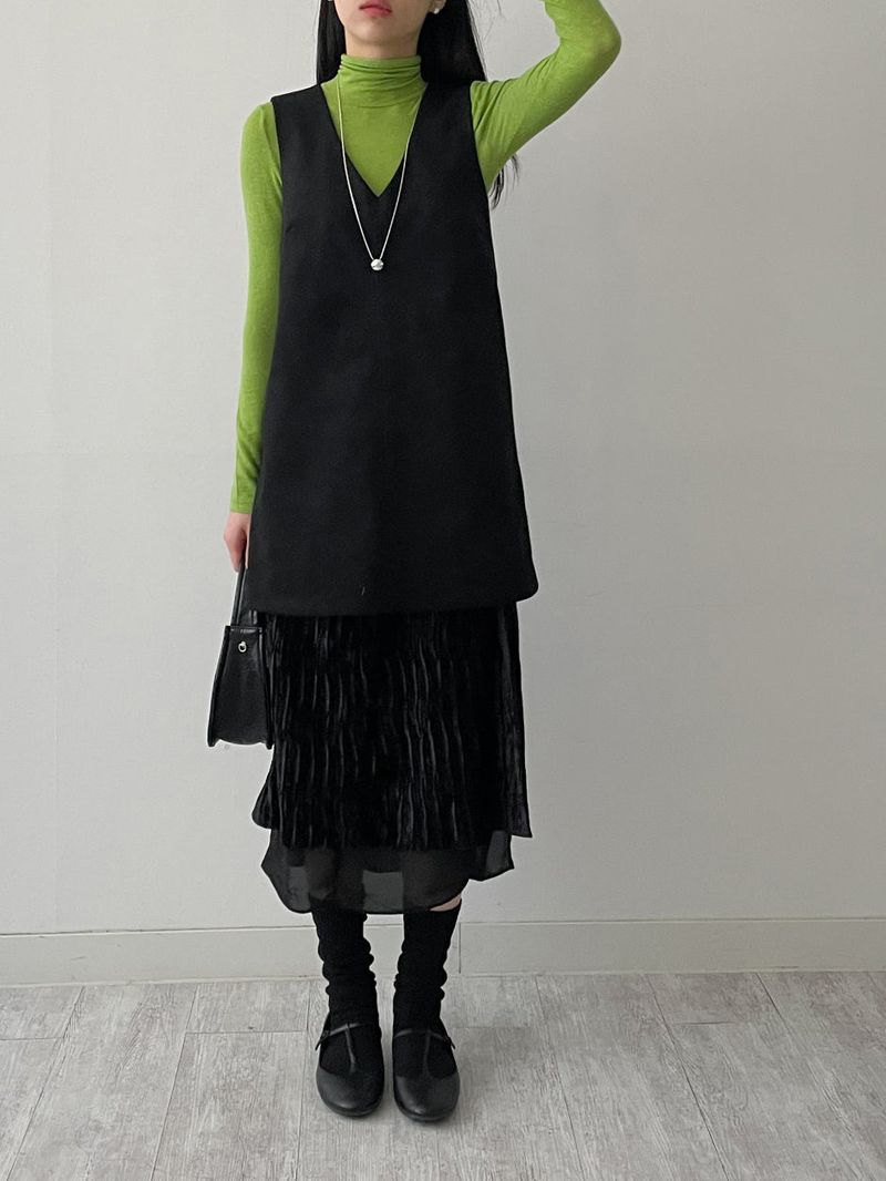 INCHANT ME（インチャントミー）の「Velour layered pleated skirt（Skirts）」