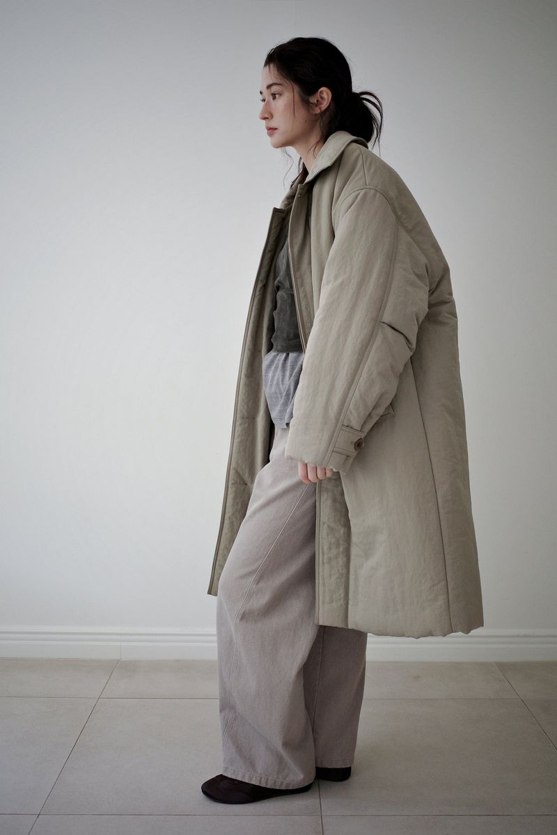 Washed straight leg pants, Beige