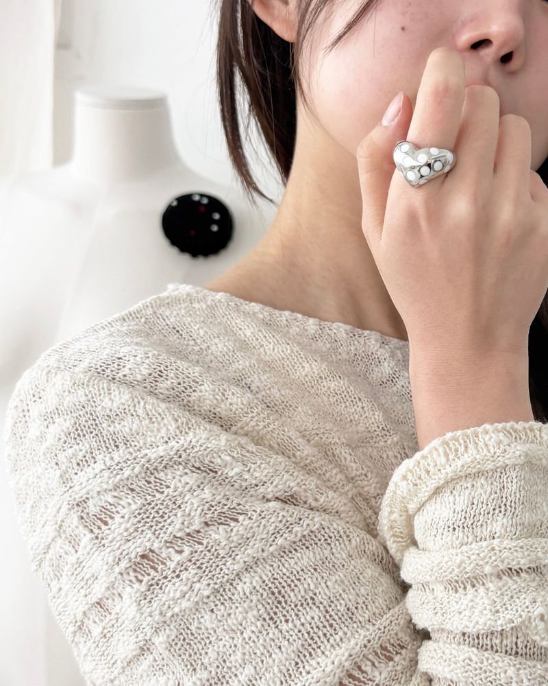 Polka Dot Heart Ring