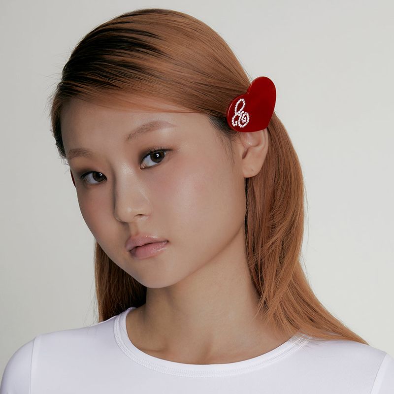 LOGO HEART BARRETTE_RED