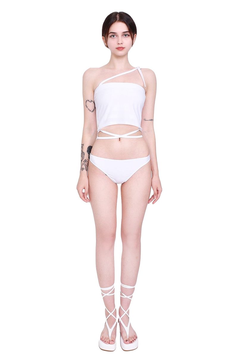 4-way multi tricot jersey span crop tube top (white)