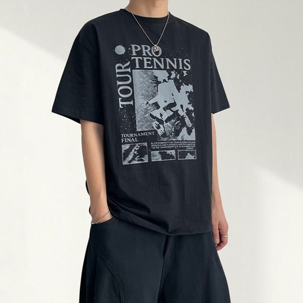 Nice printed boxy fit short sleeve T-shirt (3 colors)