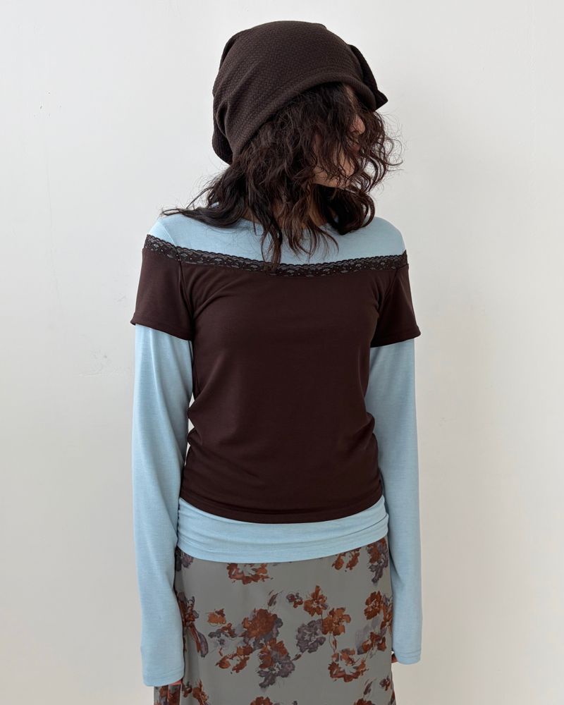 fungus(ファンガス)の「Layered Lace Long Sleeve(Tops)」