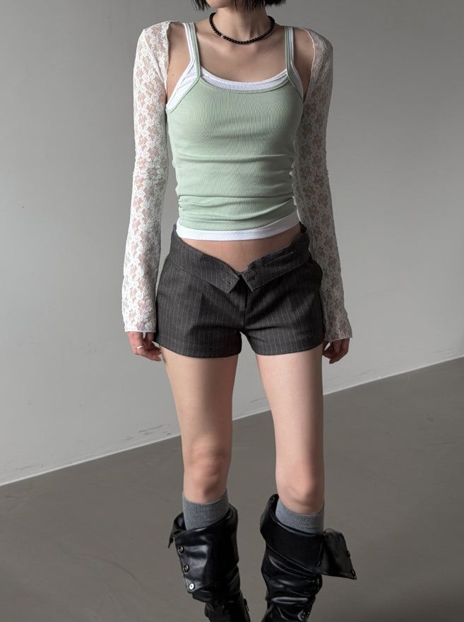 Cier Rose See-through Bolero Cardigan