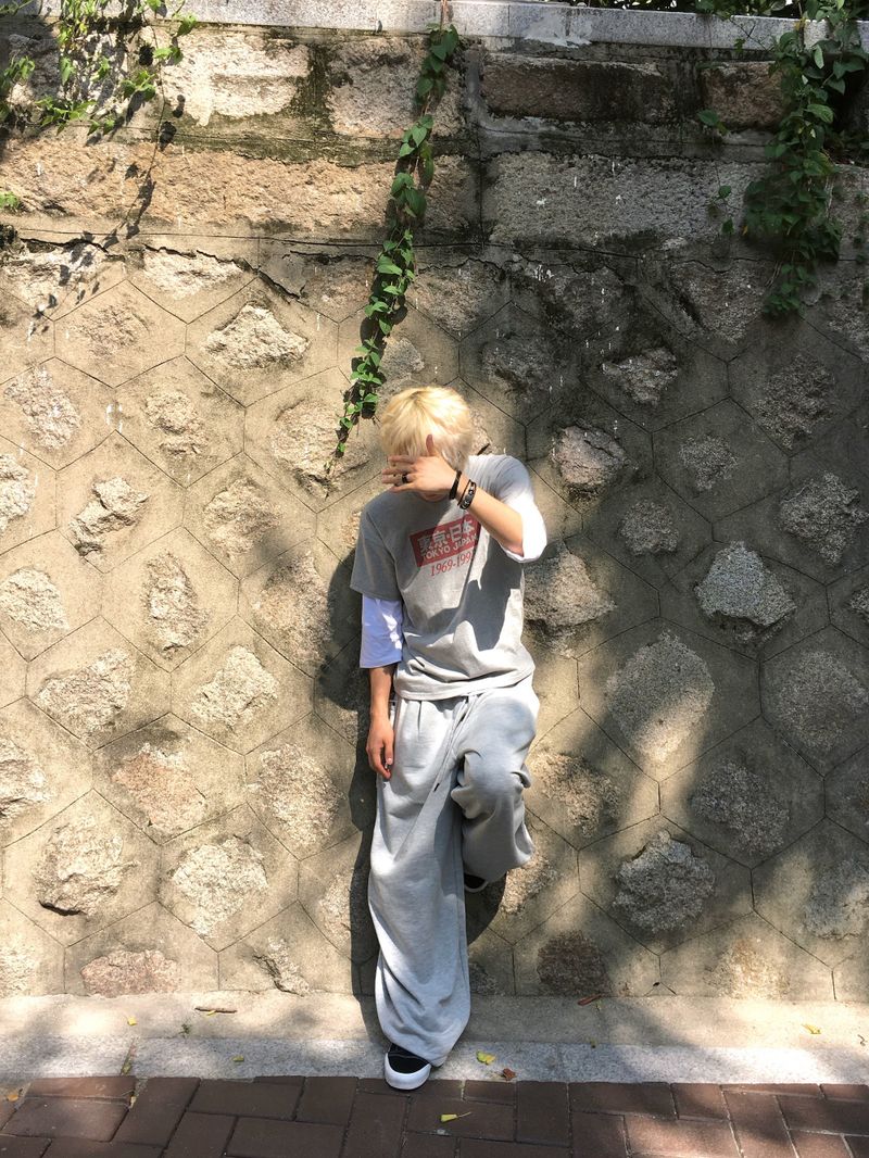 OEN Pintuck Heavy Wide Sweatpants 3C