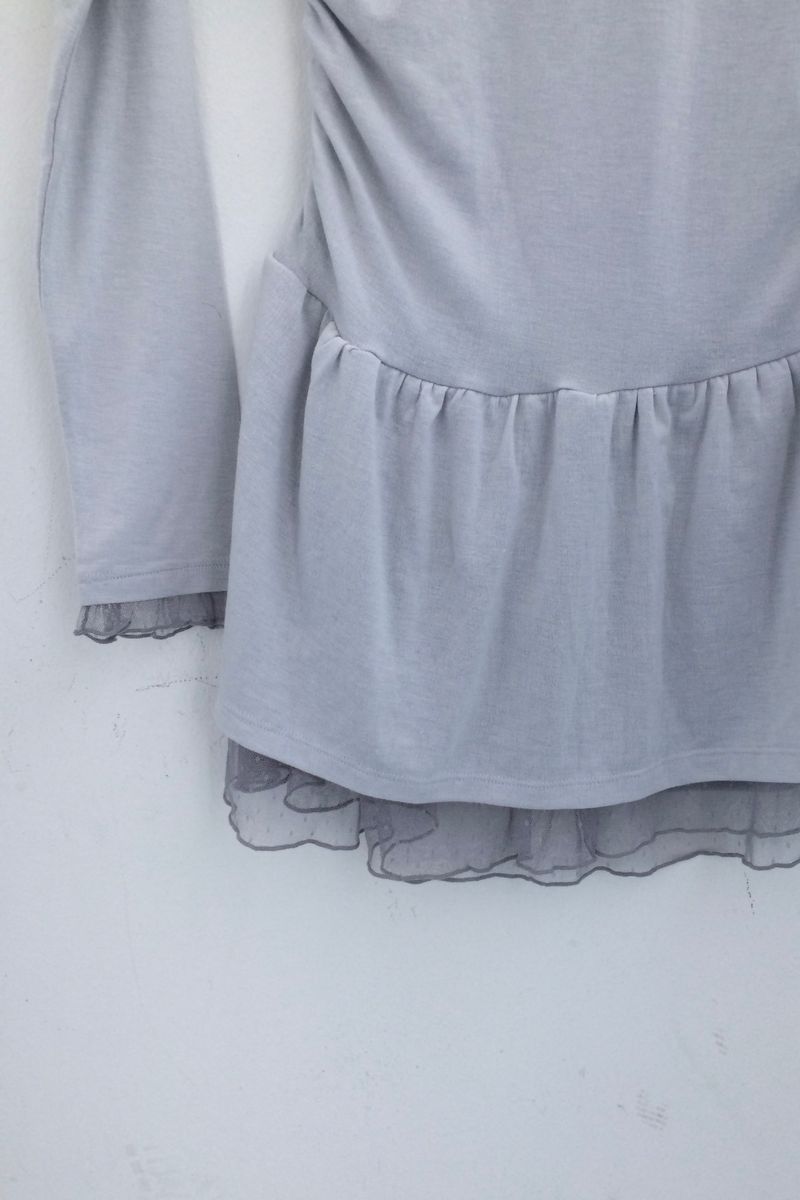 chiffon ruffle line dress