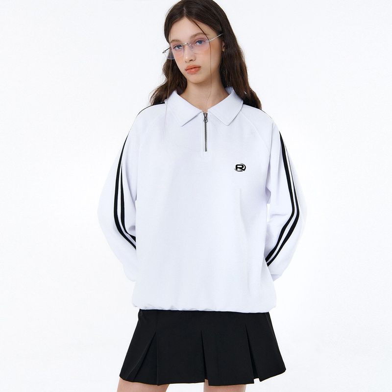 RANDOMOFF（ランダムオフ）の「ROF ESSENTIAL SPORTY TRACK HALF ZIP OVER FIT SWEATSHIRT (2color)（Tops）」