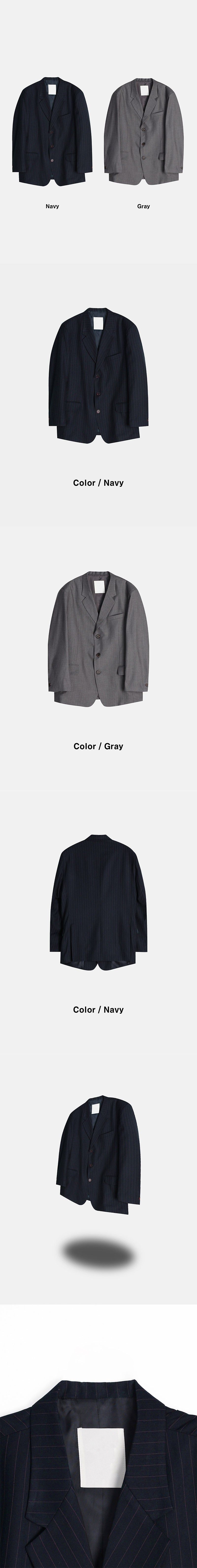[S/S] Stripe over 3button jacket(2color)