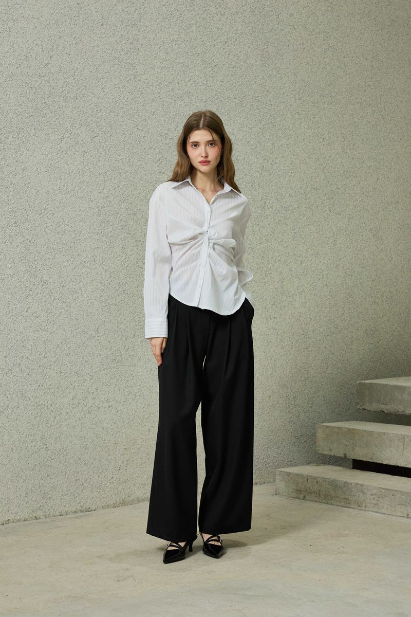 TOMO WIDE SLACKS / BLACK