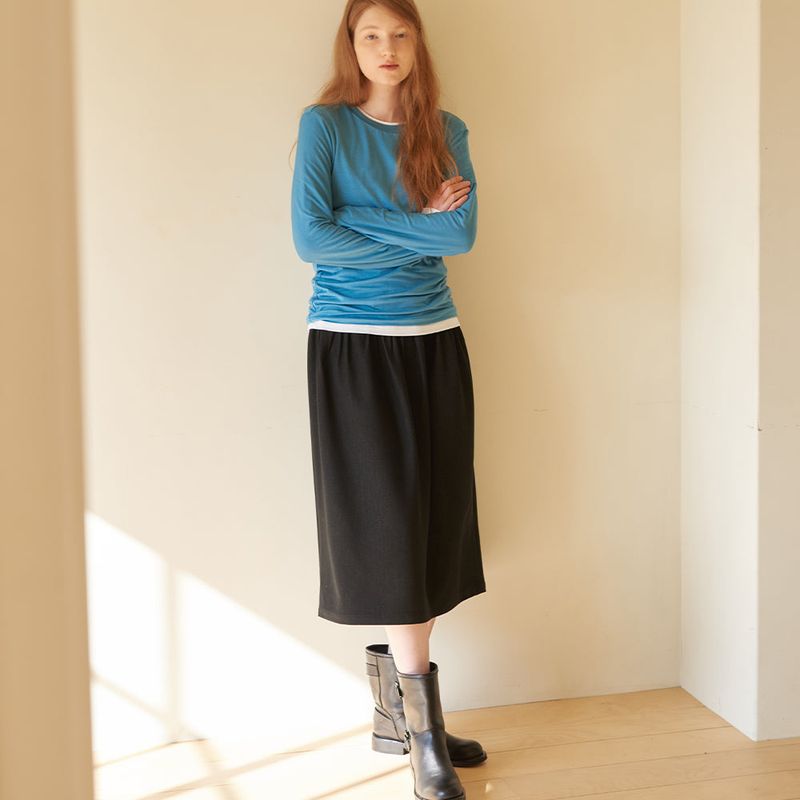 CORCA（コルカ）の「Shirring Flare Skirt Black（Skirts）」