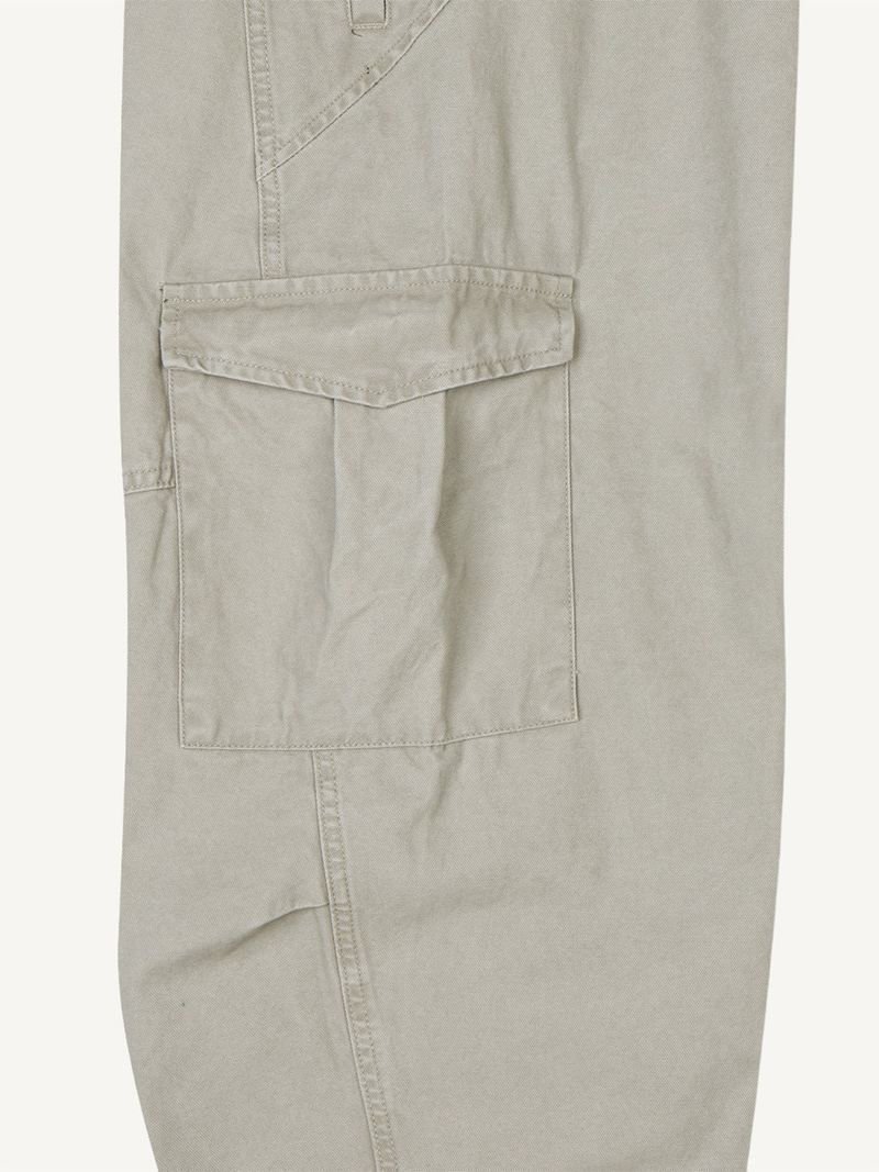 Canvas Cargo Curved Pants