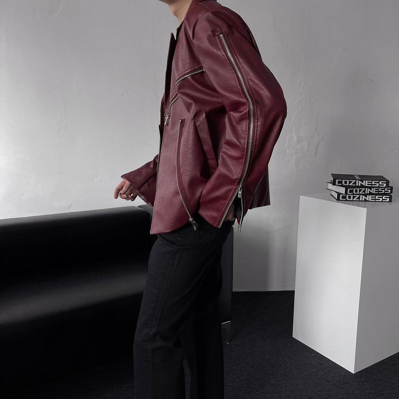 ENOC leather zipper double jacket (2 colors)