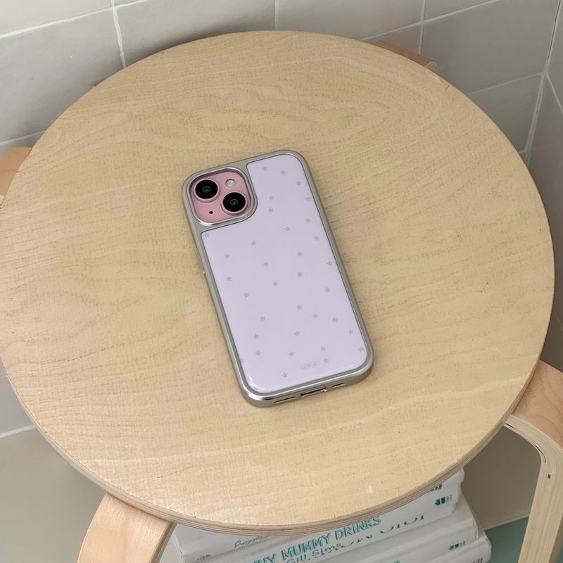 PINK STAR Silver Epoxy Case
