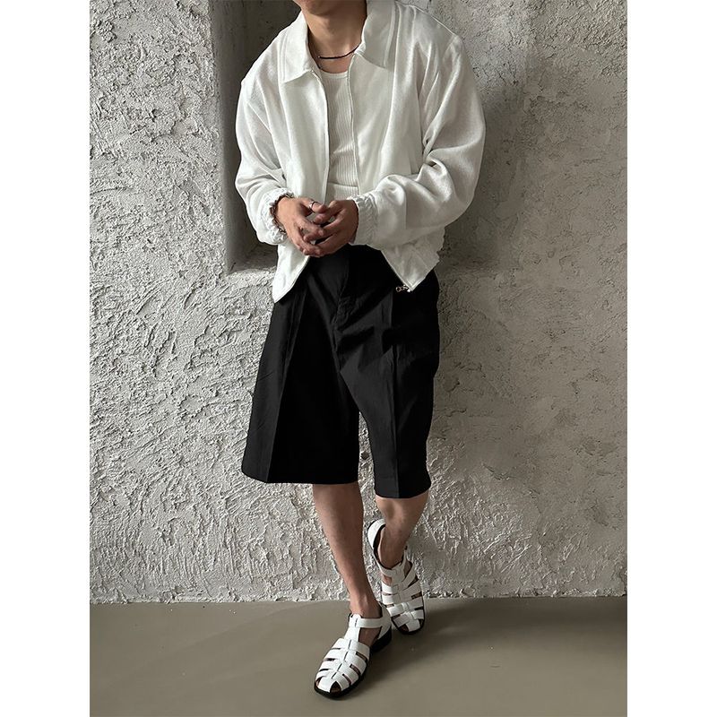 [S/S] Basic half banding short slacks (2color)