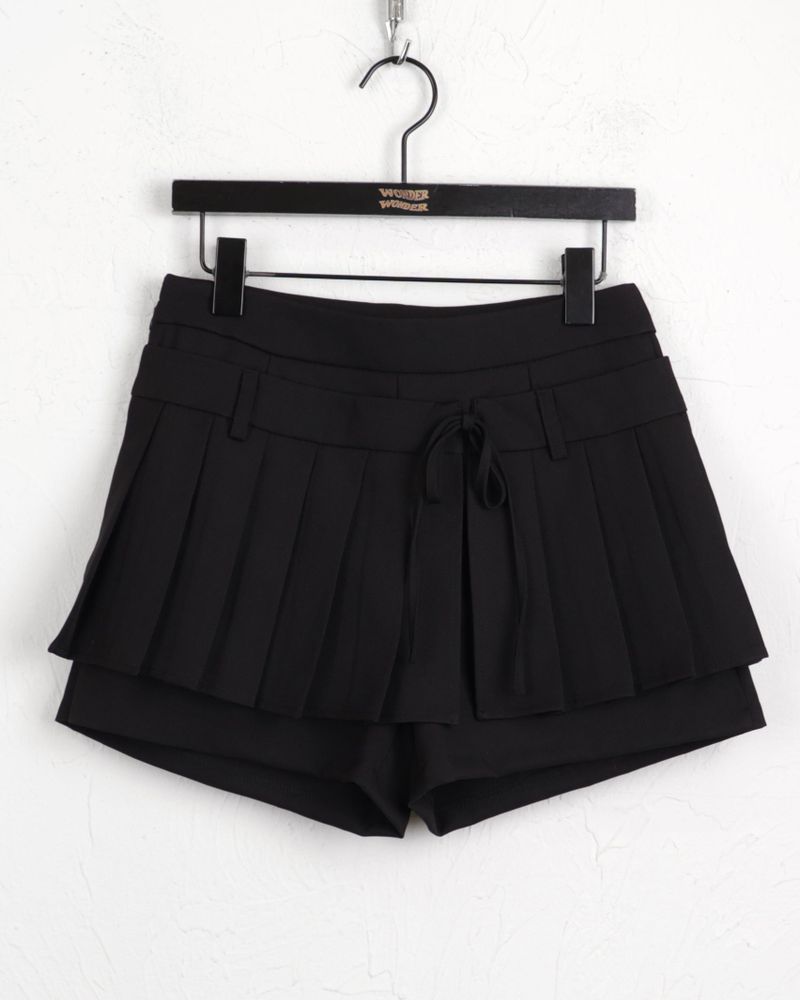 Wicca two-way ribbon pants pleated mini skirt