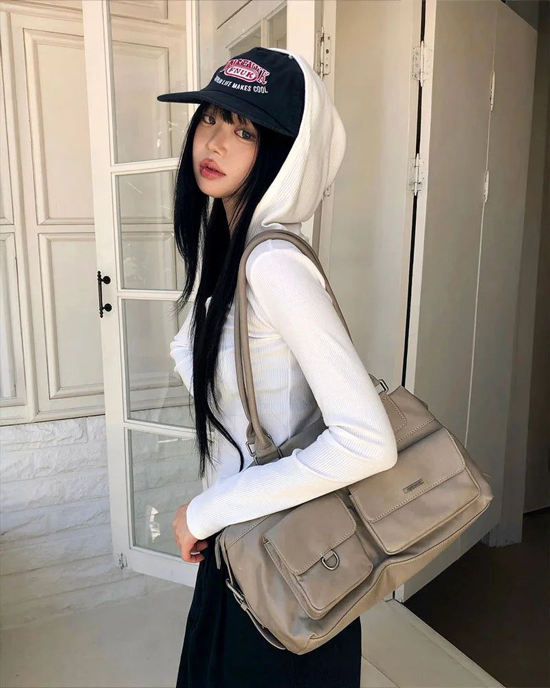 [ORIGINAL] Shara Double Pocket Leather Tote Bag