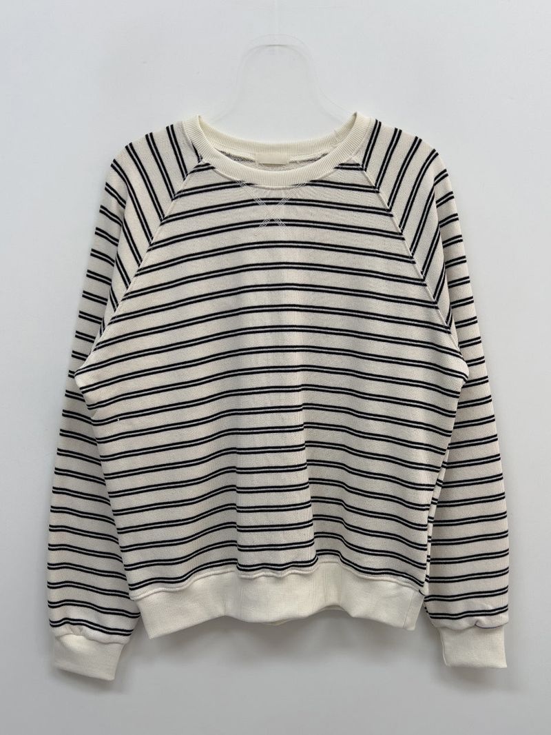 Stripe Raglan Loose Fit Sweatshirt