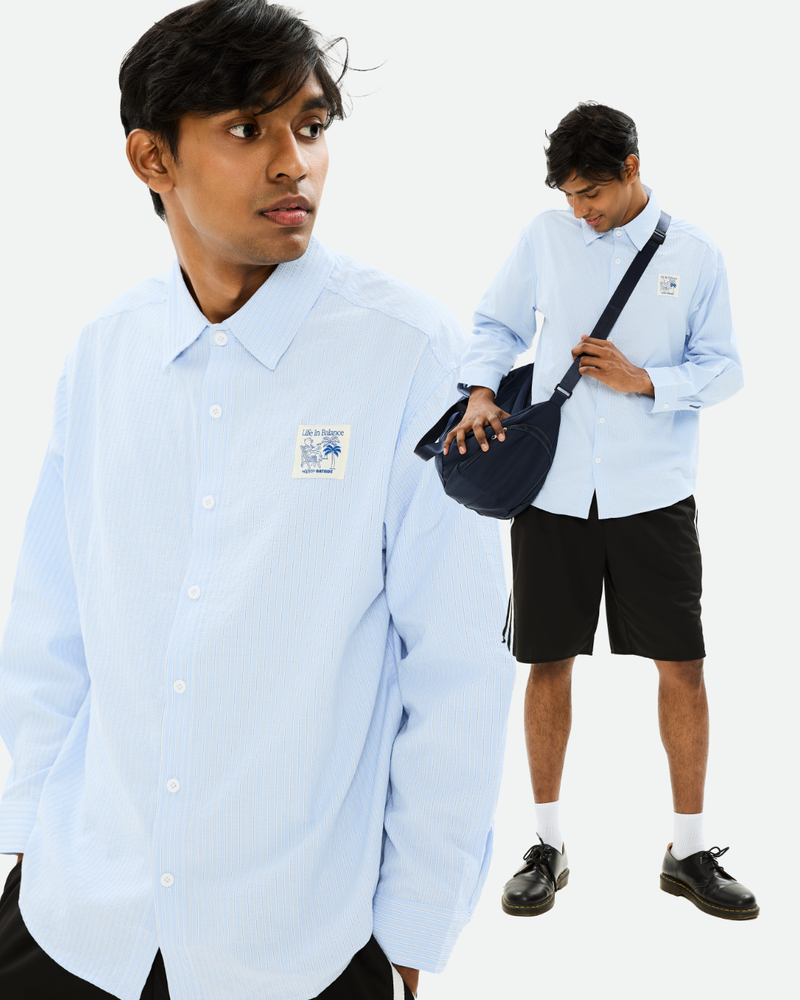 Wacky Wears（ワッキーウェアズ）の「Life In Balance Seersucker Stripe Shirt（Tops）」
