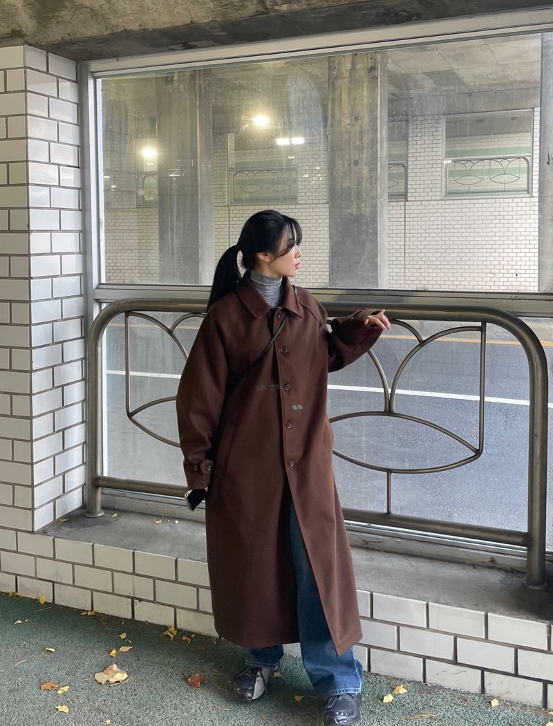 Neroli wool belted long coat