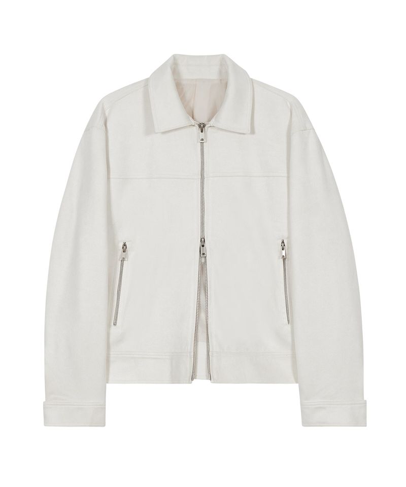 86-IRO237 Biker Collar Suede Jacket