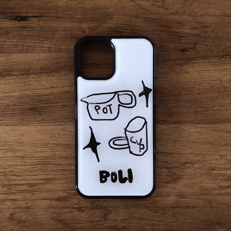 BOLI（ボリ）の「カップ アンド ポット 002 ホワイトエポキシケース（スマホグッズ/小物）」